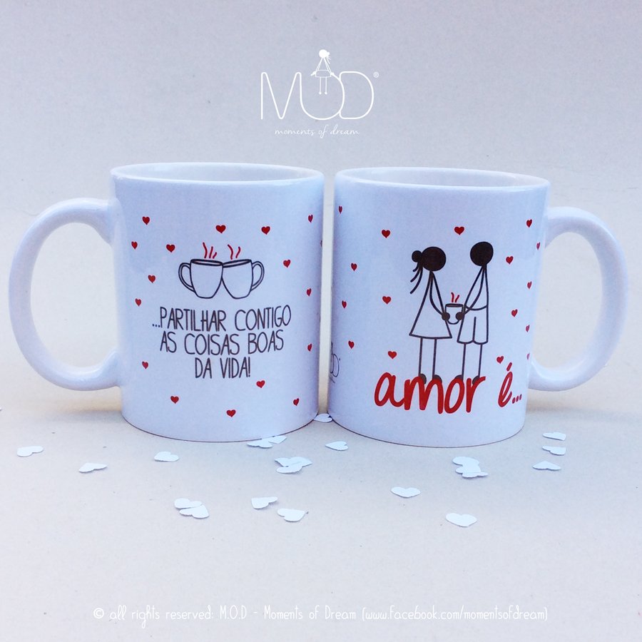 Caneca "Amor é..." (pack de 2)